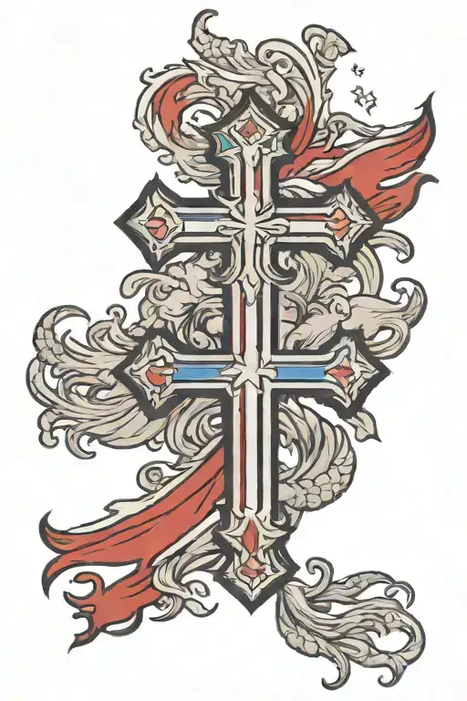 Cross With Philippine Flag Design