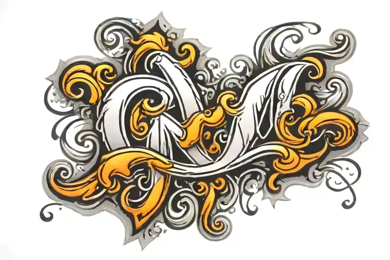 Lettres M&m S Calligraphy Style