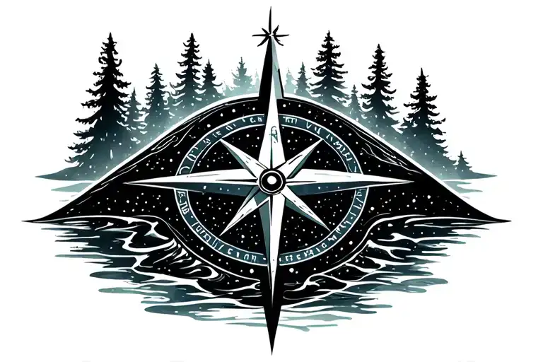 Raven Compass Water Forest Big Dipper Constellation