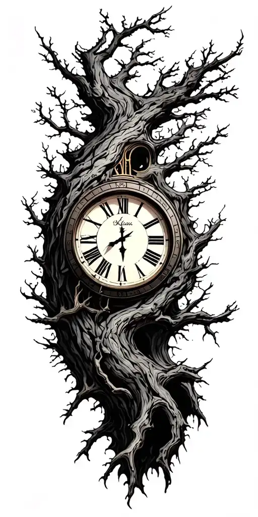 Tree Branches Forming Clock