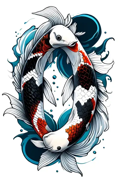 Dual Koi Fish Swimming