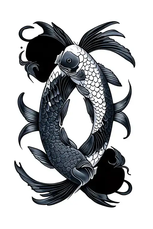 Dual Koi Fish Swimming