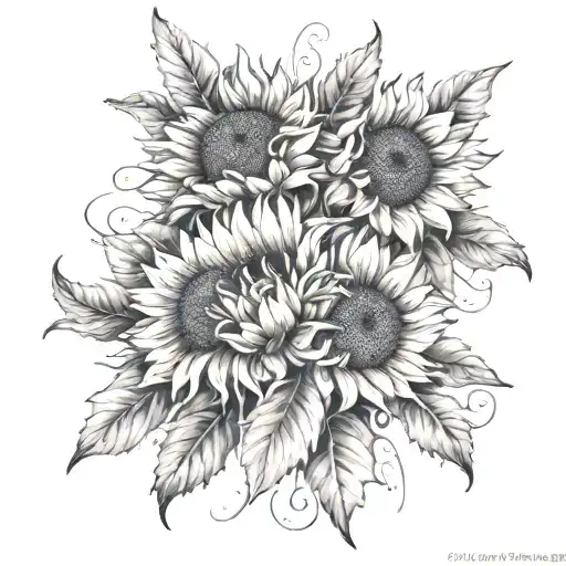 Three Sunflowers One Eagle