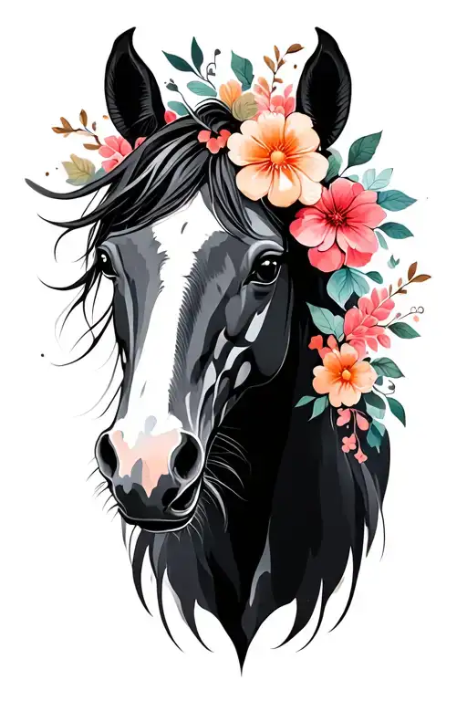 Horse With Flowers