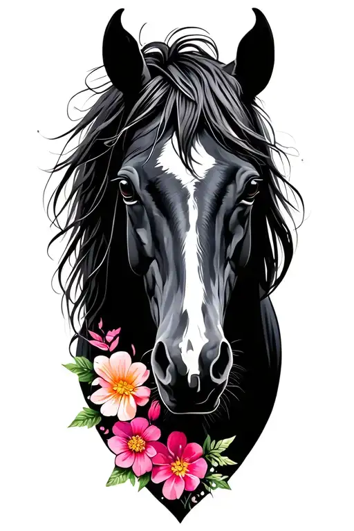 Horse With Flowers