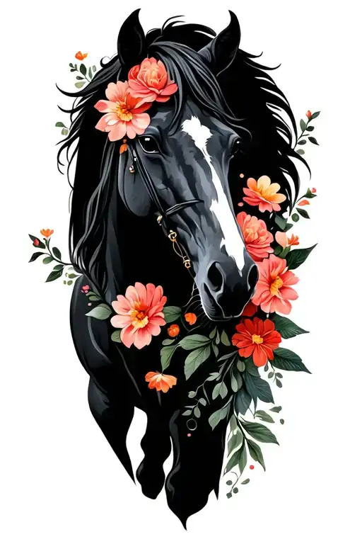 Horse With Flowers