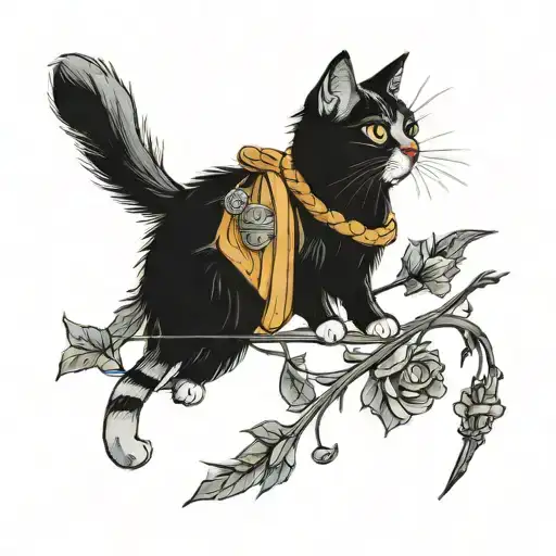 Tattooed Cat That Is A Jedi Knight Kano School