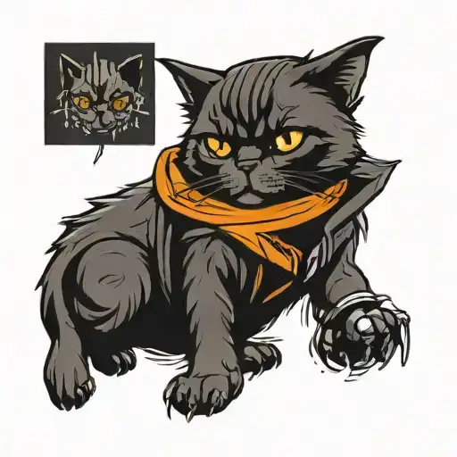 Tattooed Cat That Is A Jedi Knight Kano School