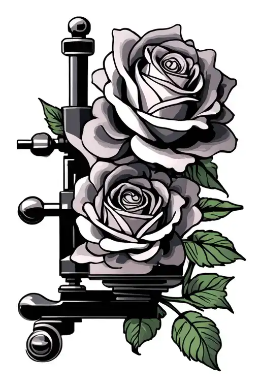 Tattoo Machine Roses Intertwined