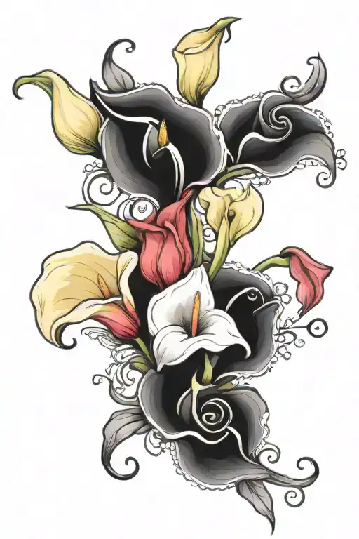 Flowers With Roses And Calla Lily