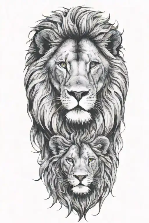 Lion And Lionesss With 1 Cub Surrounded