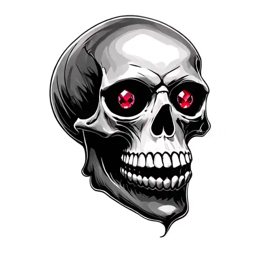 Skull With Rubys As The Eyes