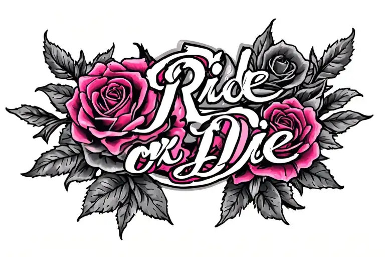 Ride Or Die Motorcycle Roses Intertwined