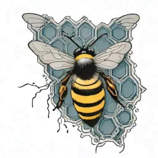Bee And Honeycomb