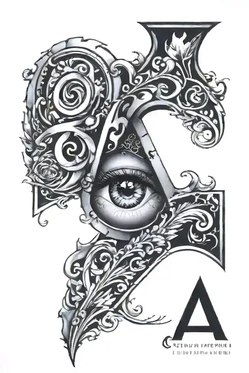 Letter A With An Eye Inside The Letter A P S