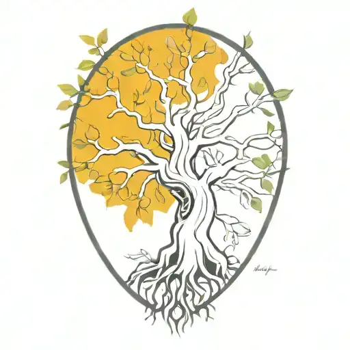 Half Sleeve Morton Bay Fig Tree With Roots