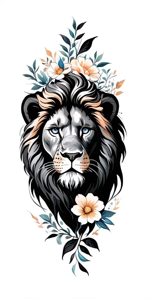Leo Lion With Flowers