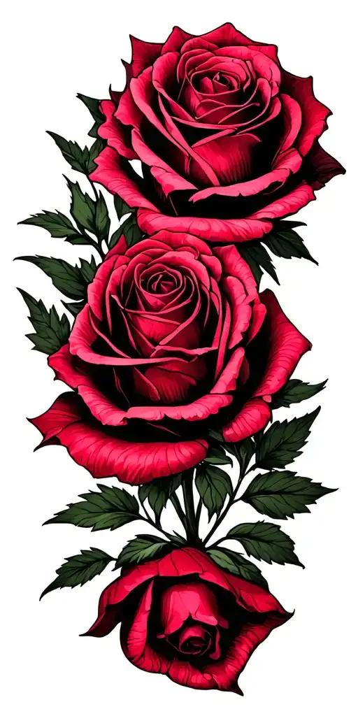 Generate A Tattoo With 30 Small Roses In A Bouquet