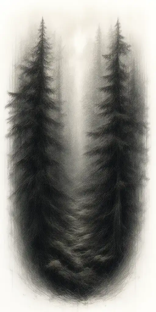 Massive Forest Landscape With Microchip In Background