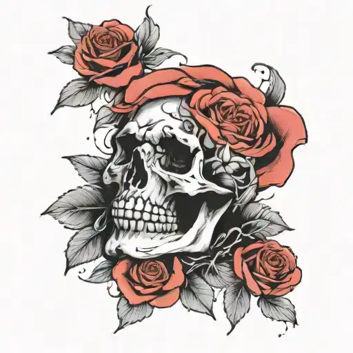 Rose Inside Skull