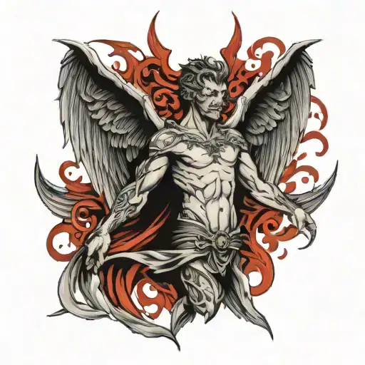 Elegant Lucifer With Angel Wings Made