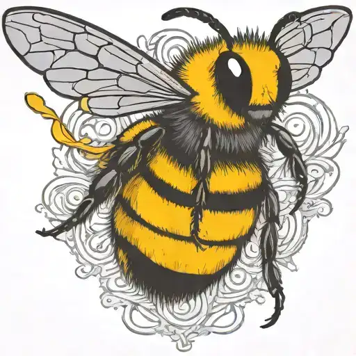 Bee Flying On Scateboard Playing Guitar