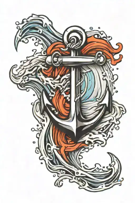 Anchor And Water Waves