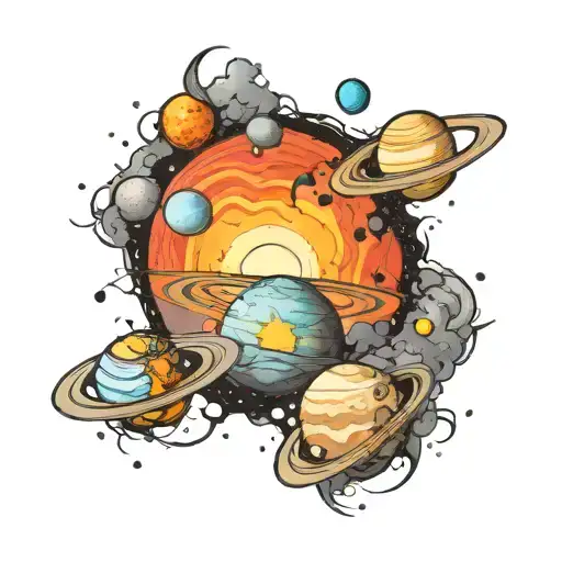 Planets Collide Together In Background