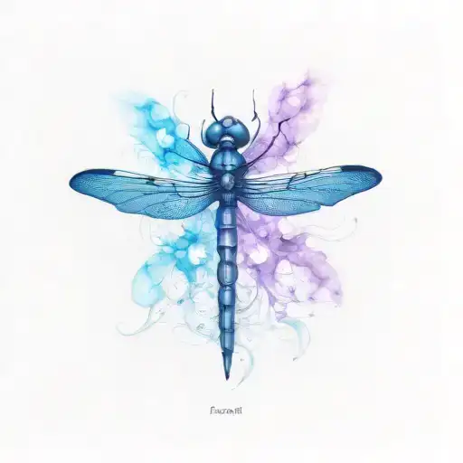 Dragonfly 3D Blue And Purple