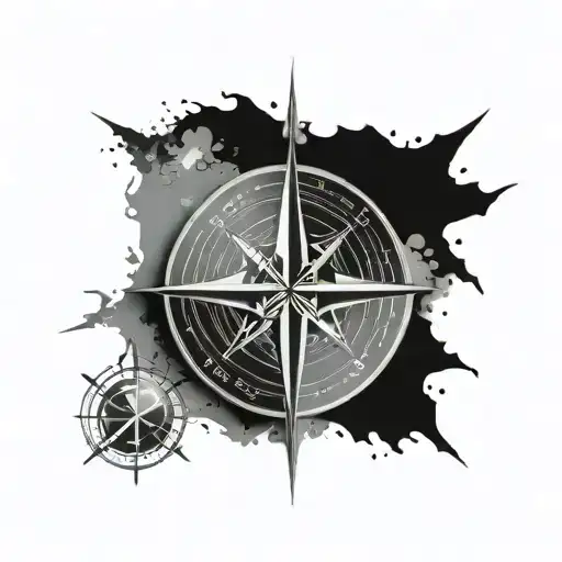 Nautical Compass American Flag