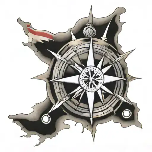 Nautical Compass American Flag