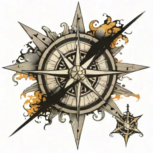 Nautical Compass American Flag