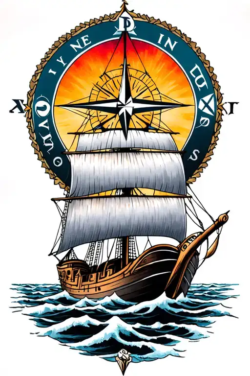 Nordic Compass Viking Ship