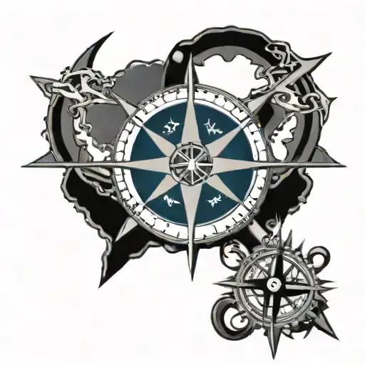 Navy Jack Flag Nautical Compass