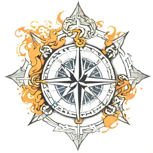 Nautical Compass American Flag