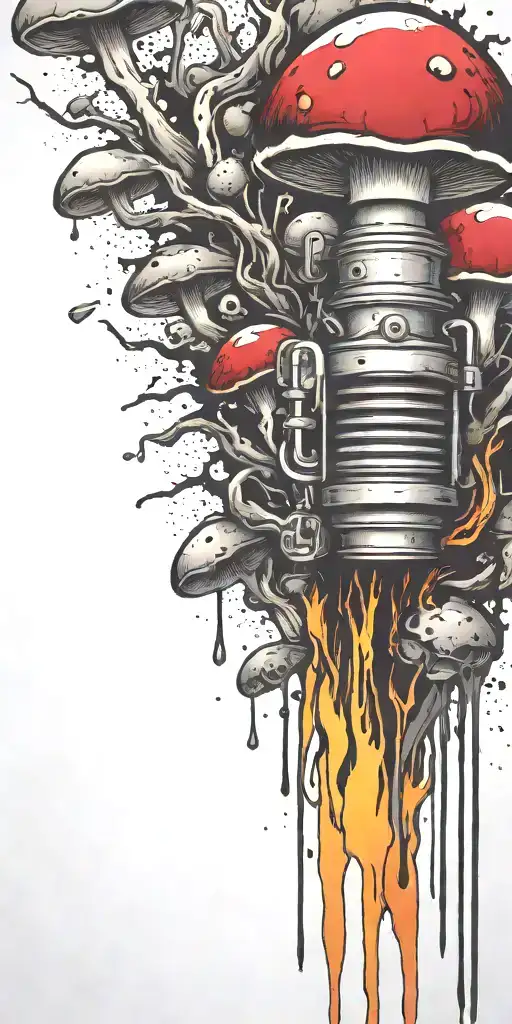 Hippy Tripping Ticking Time Bomb Mushroom Grenade