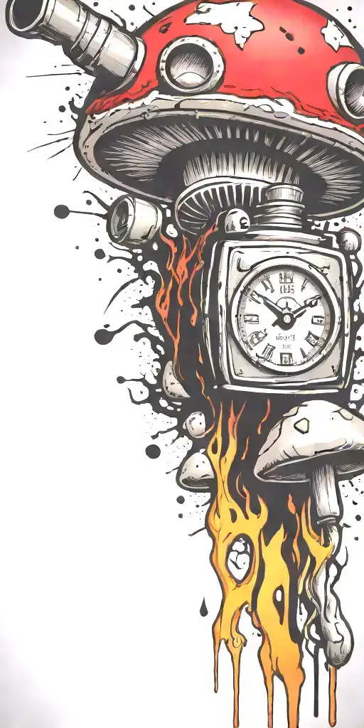 Hippy Tripping Ticking Time Bomb Mushroom Grenade