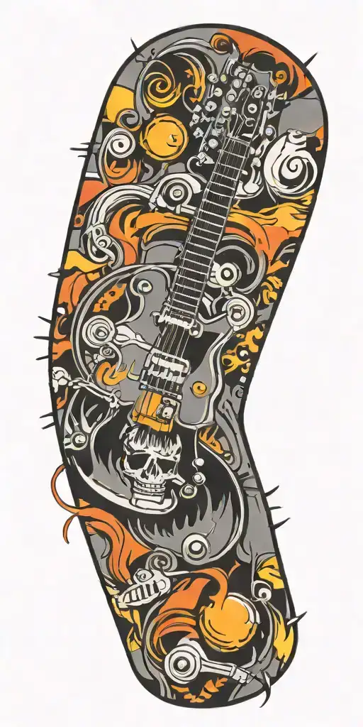 Rock Music Bands Speaker Playing Colorful Sounds Of Music