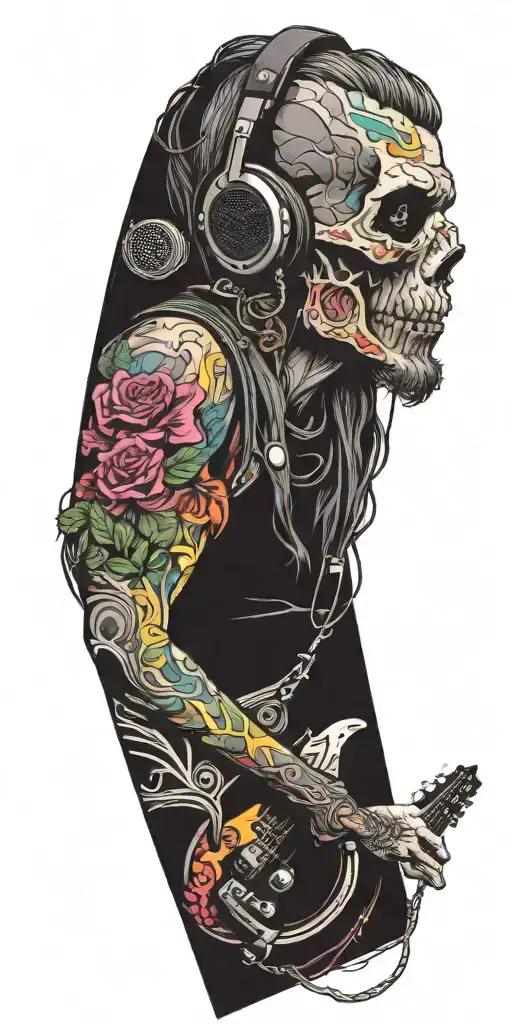 Rock Music Bands Speaker Playing Colorful Sounds Of Music