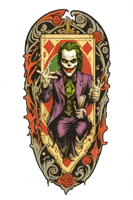 Joker Holding Card That Says 90Th Haha Half Melting