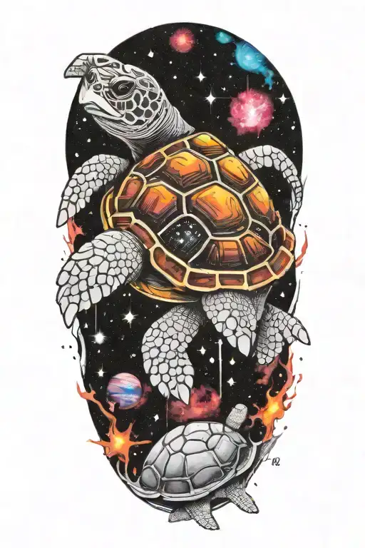 Turtle In Outerspace Galaxy