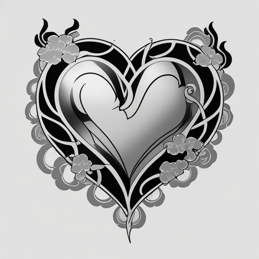 Silver Heart Tattoo idea
