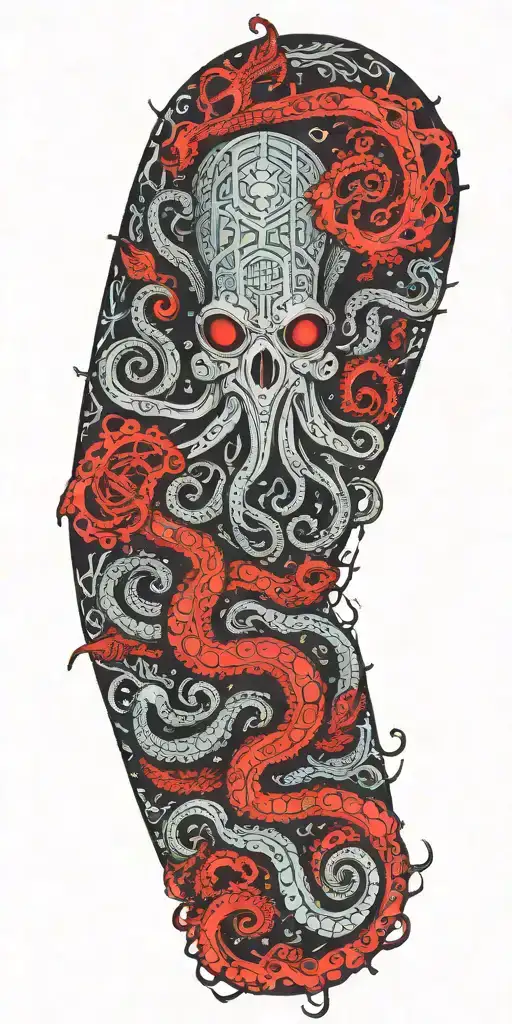 Gothic Octopus Wrapped Around A Tree Full Of Birds And Wind