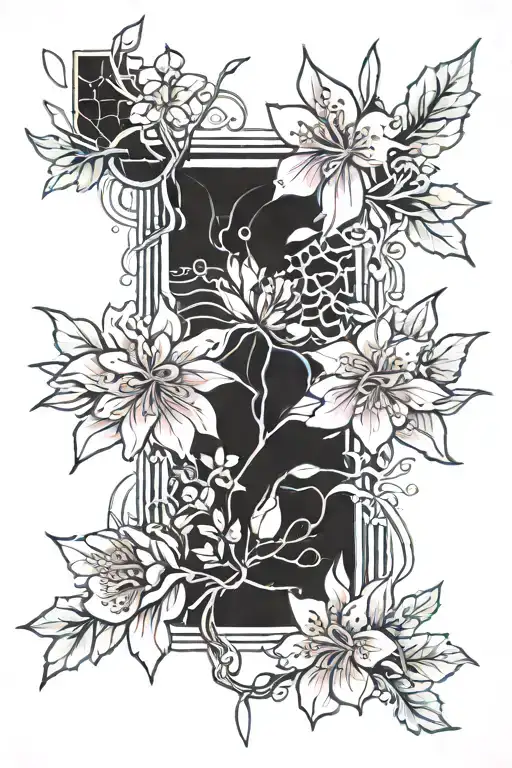 Vine With Flowers Blooming Cherry Blossom