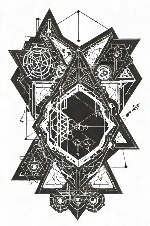 Gothic Geometrical High Detailed Blackwork Tattoo Symmetrical