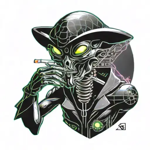 Alien Smoking A Cigar