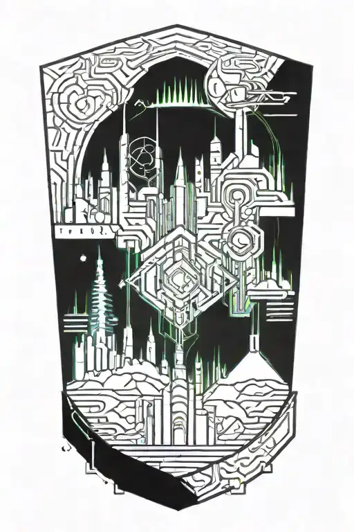 Geometric Sci Fi Cityscape Inspired