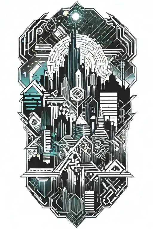 Geometric Sci Fi Cityscape Inspired
