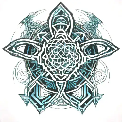 Blue Celtic Sheild Knot