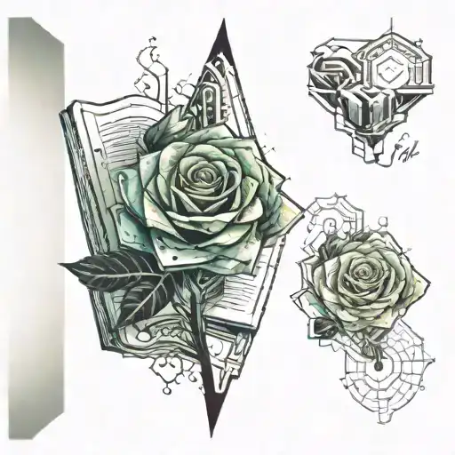 An Open Book Growing A Crystal Rose